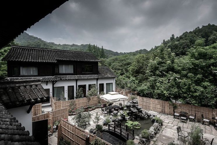 云南昆明呈貢區新中式民宿酒店設計外觀效果圖